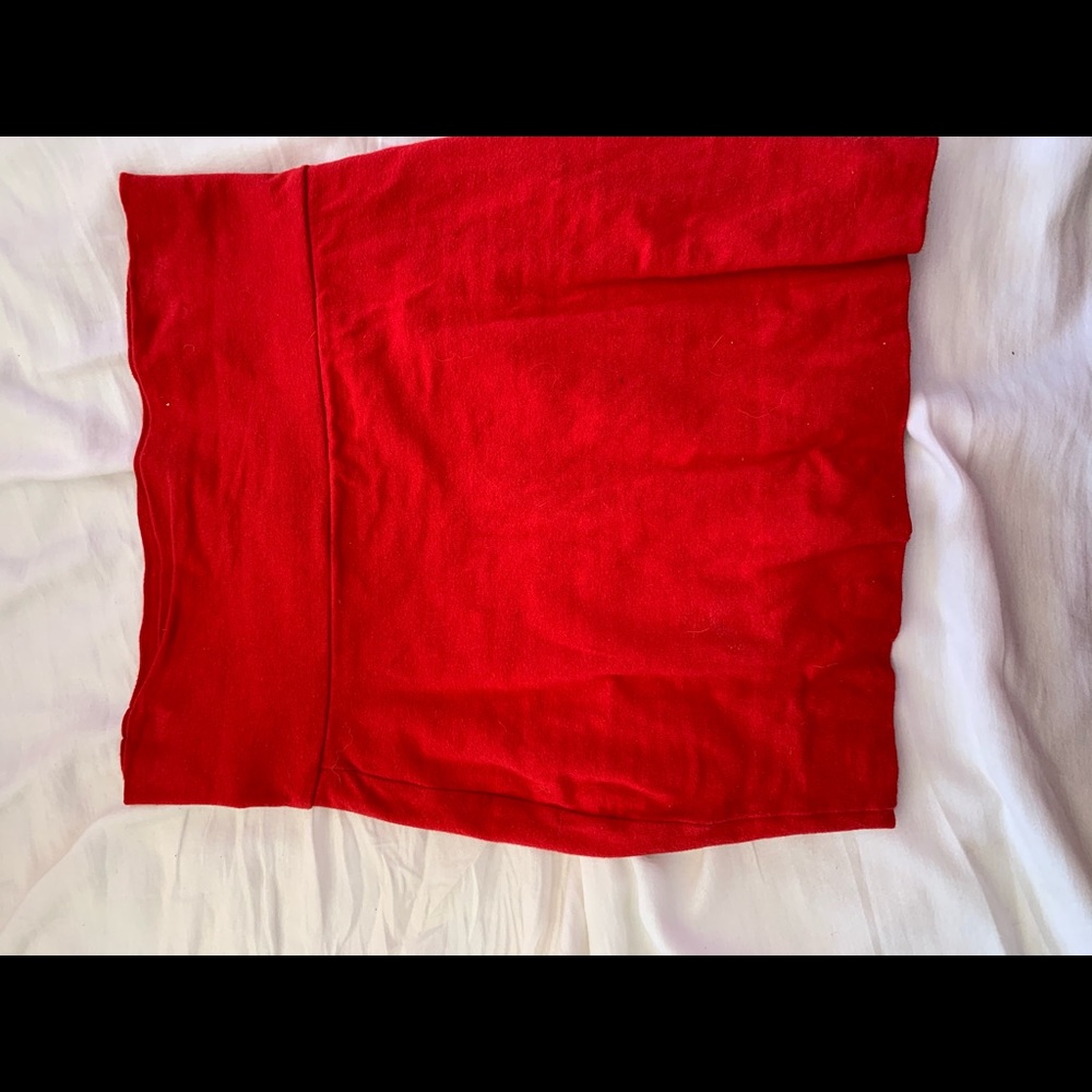 Red mini skirt